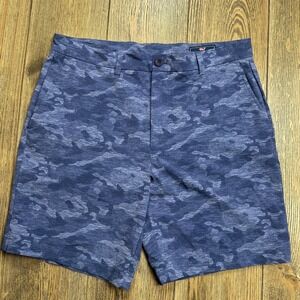 Vineyard Vines Performance Breaker Shorts Camo Print Blue Mens Size 34 Golf